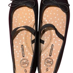 Wonder Nation Black Flats with Bow Trim